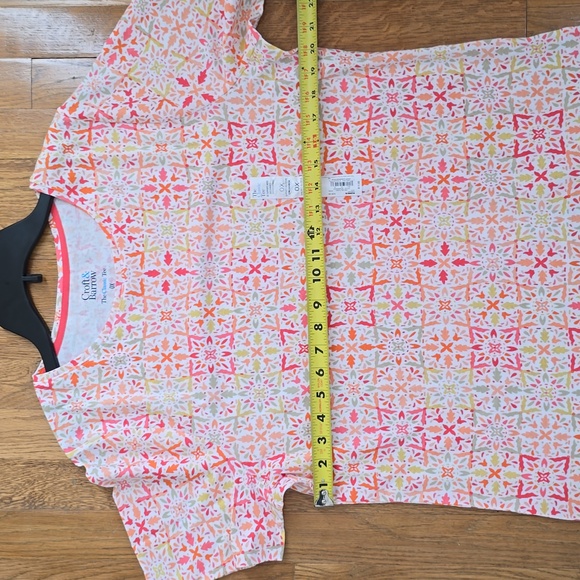 CROFT AND BARROW WOMENS PLUS SIZE SHORT SLEEVE PINK & WHITE PULLOVER TOP SIZE 0X - Picture 6 of 12